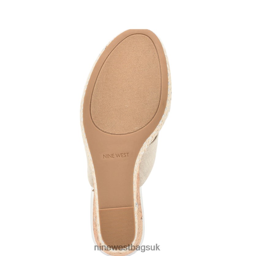 Nine West Hues Wedge Slide Sandals RFX40B658 - Nine West Sandals UK Light Natural