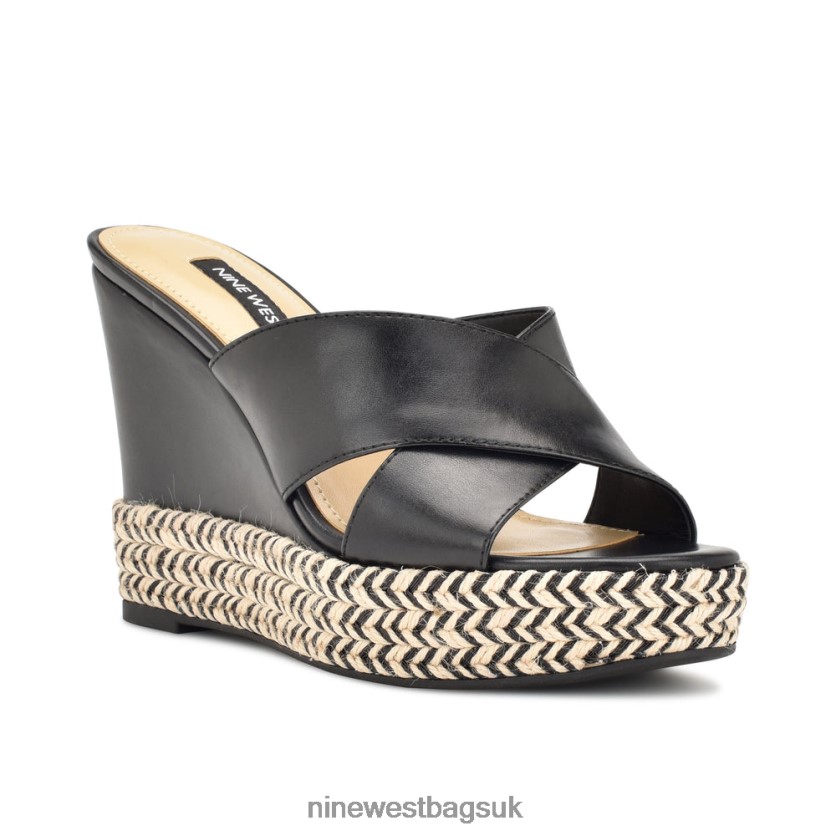 Nine West Hues Wedge Slide Sandals RFX40B659 - Nine West UK Sale Black