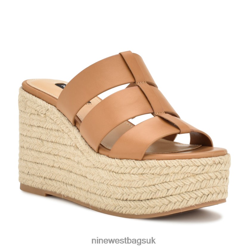 Nine West Keran Espadrille Slide Sandals RFX40B671 - Nine West UK Sale Brown
