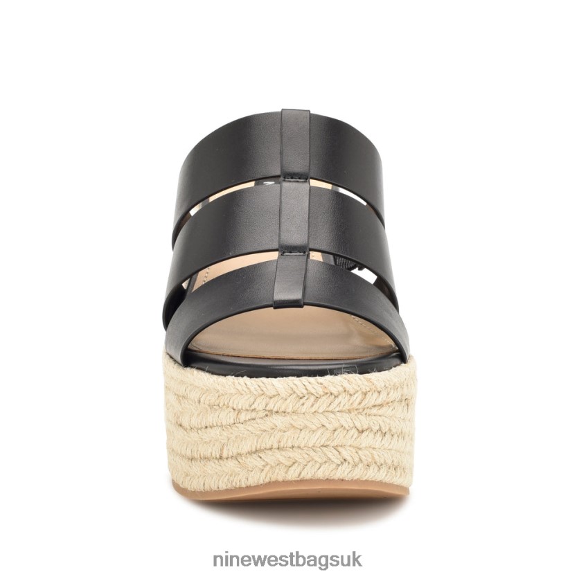 Nine West Keran Espadrille Slide Sandals RFX40B672 - Nine West Bags UK Black