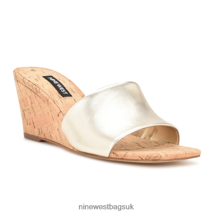 Nine West Kerina Wedge Slide Sandals RFX40B656 - Nine West Bags UK Platino