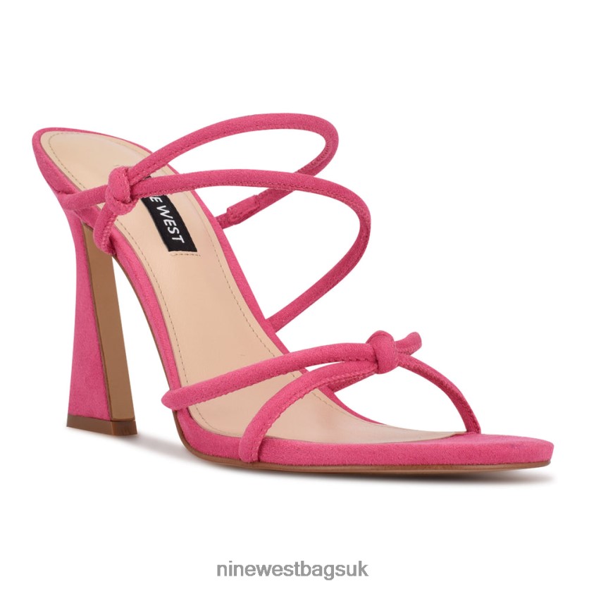 Nine West Kims Heeled Slide Sandals RFX40B2033 - Nine West UK Shocking Pink Suede