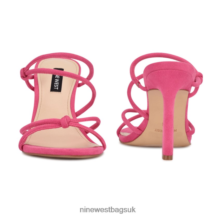 Nine West Kims Heeled Slide Sandals RFX40B2033 - Nine West UK Shocking Pink Suede