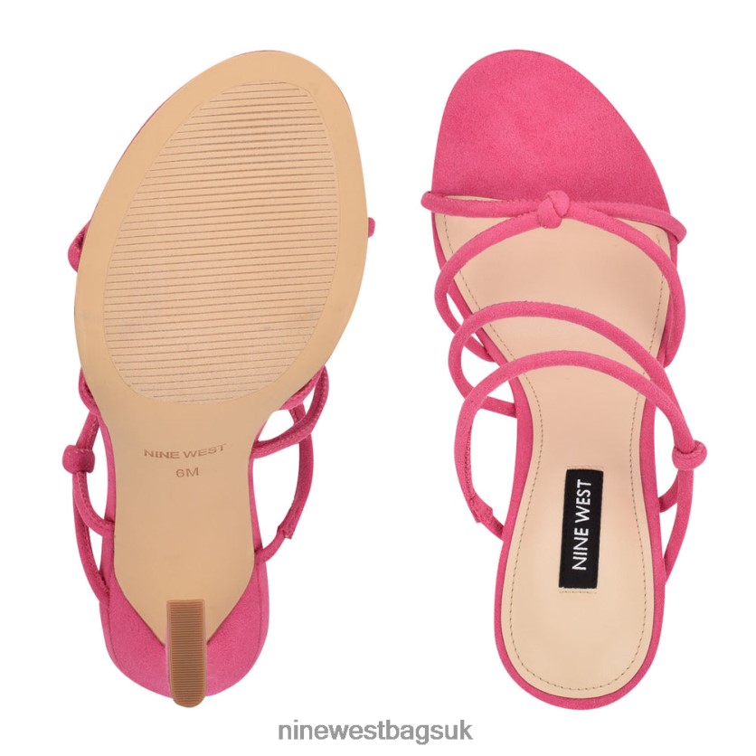 Nine West Kims Heeled Slide Sandals RFX40B2033 - Nine West UK Shocking Pink Suede