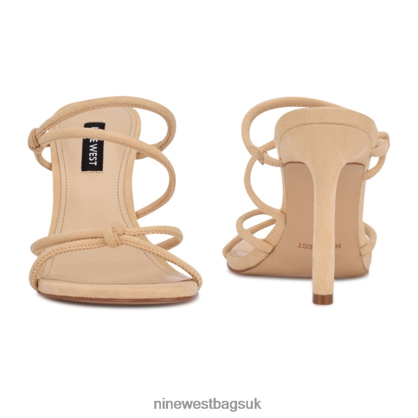Nine West Kims Heeled Slide Sandals RFX40B2034 - Nine West Sandals UK Light Natural Suede