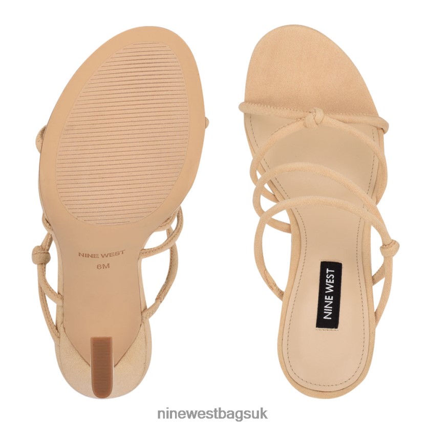 Nine West Kims Heeled Slide Sandals RFX40B2034 - Nine West Sandals UK Light Natural Suede