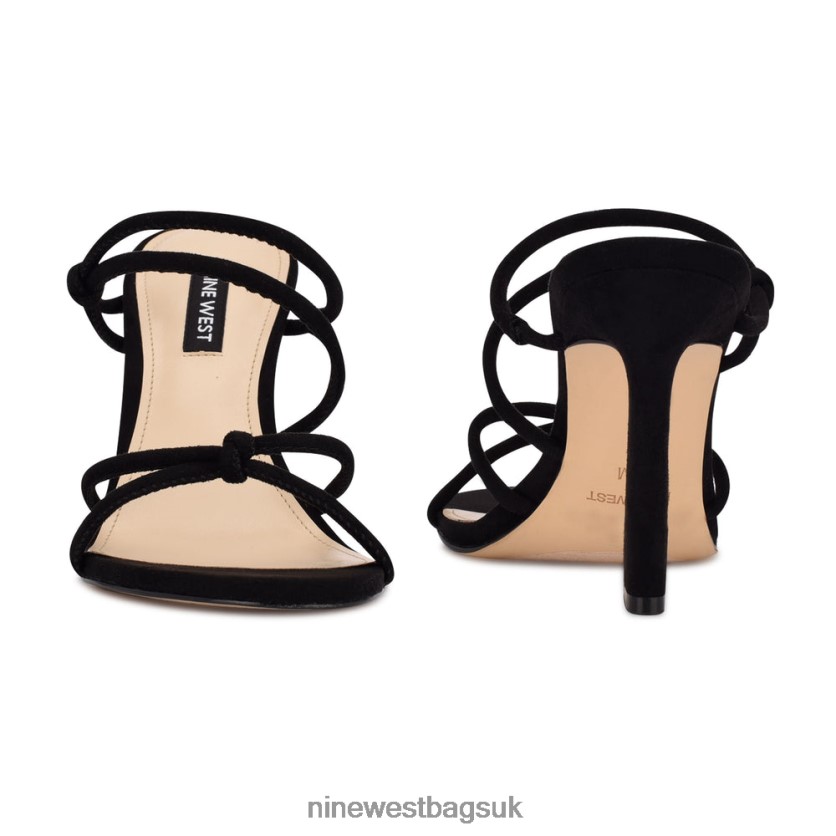 Nine West Kims Heeled Slide Sandals RFX40B2036 - Nine West Bags UK Black Suede