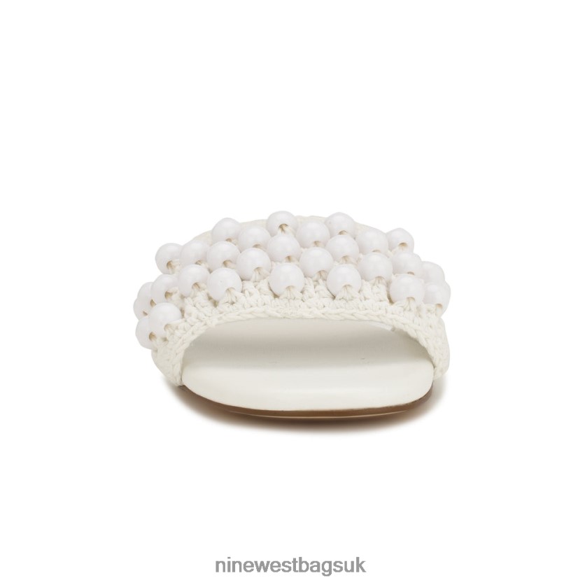 Nine West Leelee Woven Slide Sandals RFX40B641 - Nine West UK White