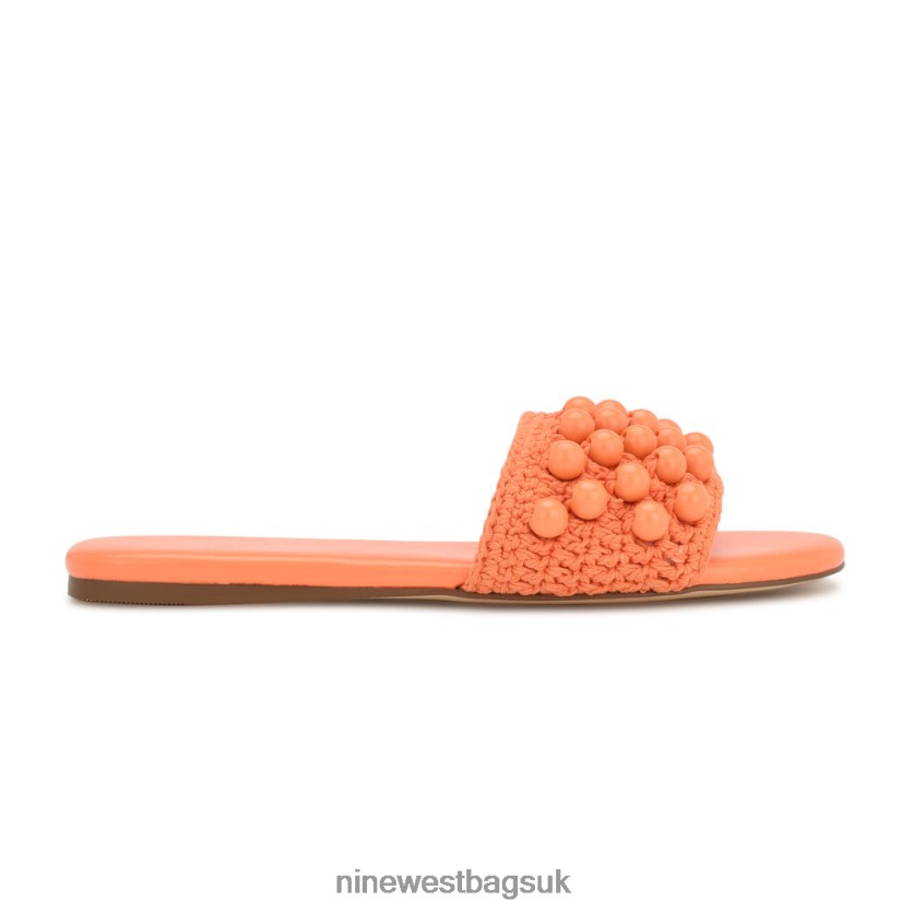 Nine West Leelee Woven Slide Sandals RFX40B643 - Nine West UK Sale Orange