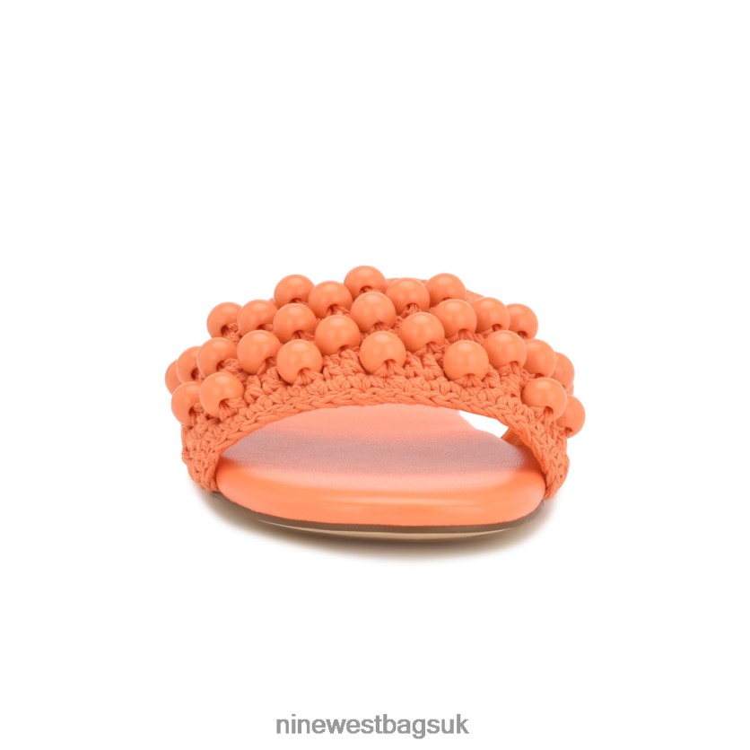 Nine West Leelee Woven Slide Sandals RFX40B643 - Nine West UK Sale Orange