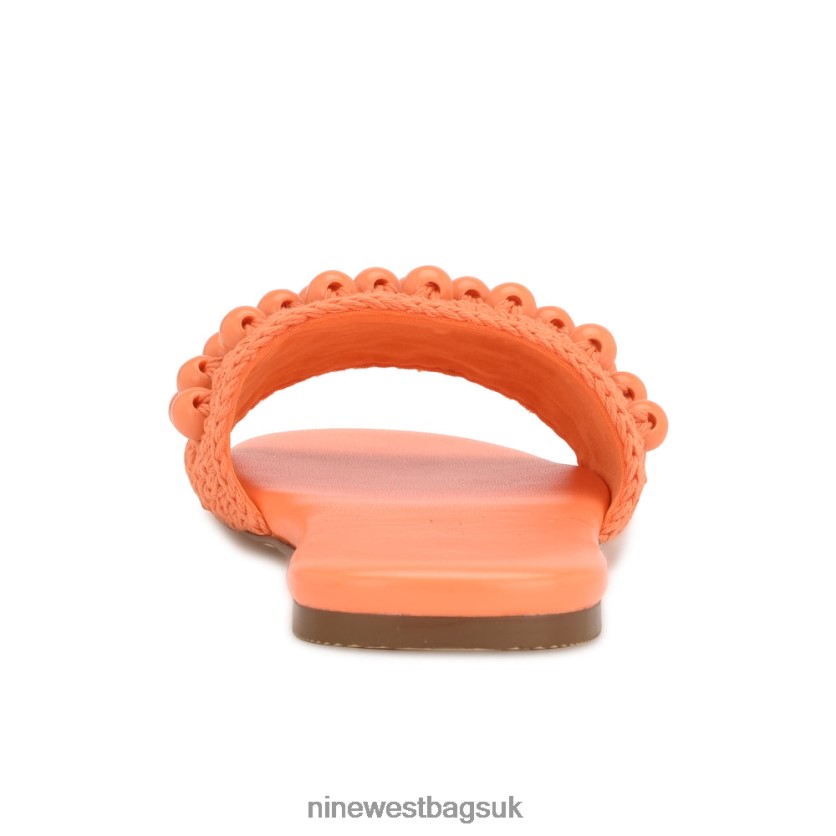 Nine West Leelee Woven Slide Sandals RFX40B643 - Nine West UK Sale Orange