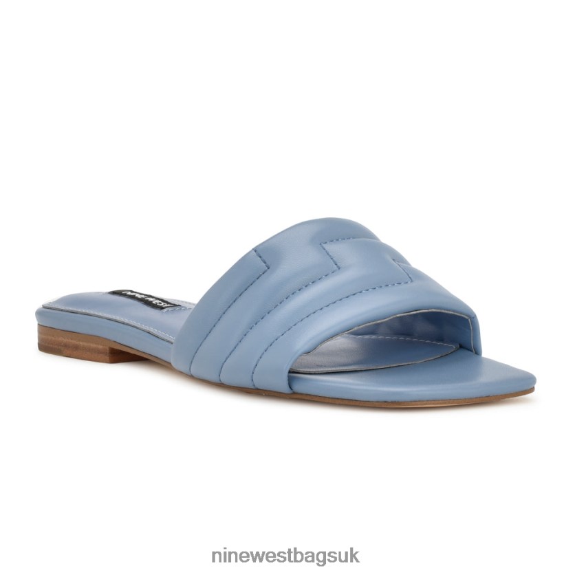 Nine West Menqs Flat Slide Sandals RFX40B2090 - Nine West Sandals UK Light Blue