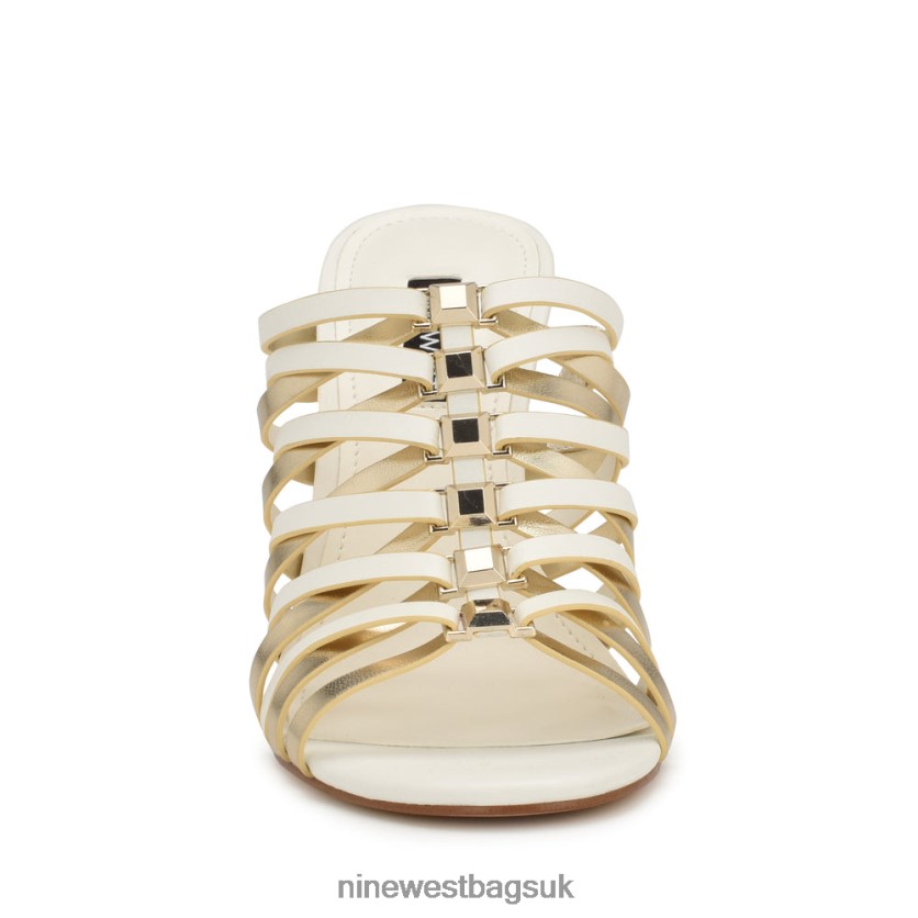 Nine West Must Heeled Slide Sandals RFX40B1703 - Nine West UK Sale White Platino