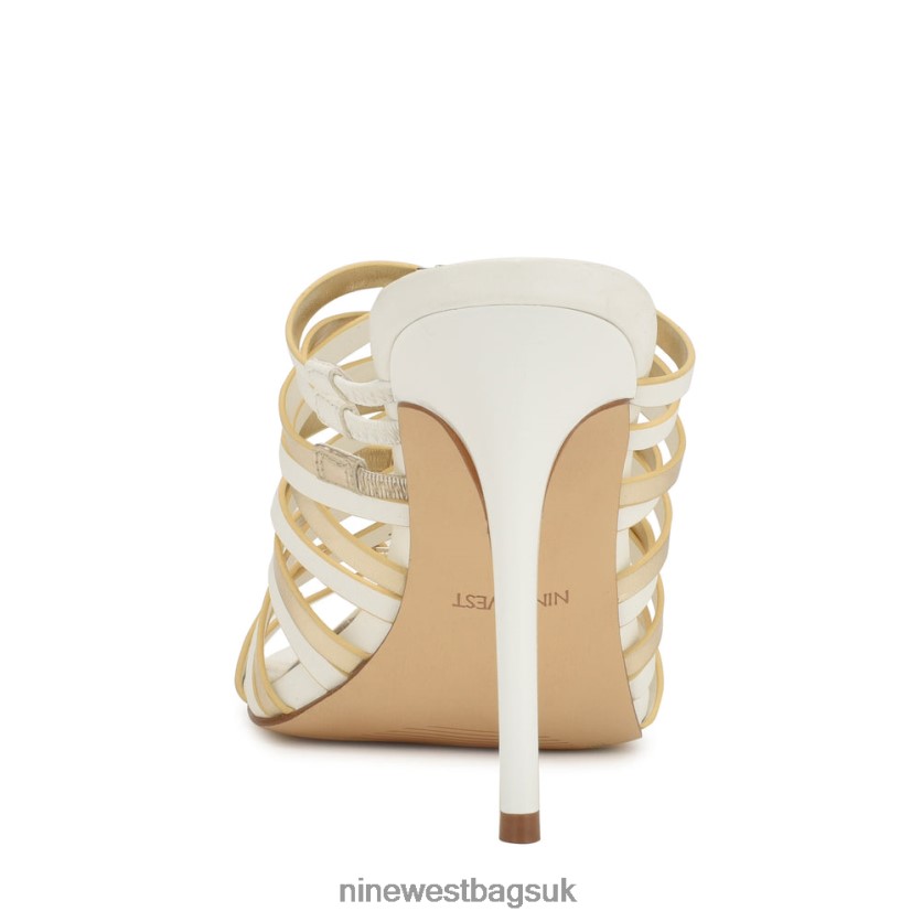 Nine West Must Heeled Slide Sandals RFX40B1703 - Nine West UK Sale White Platino