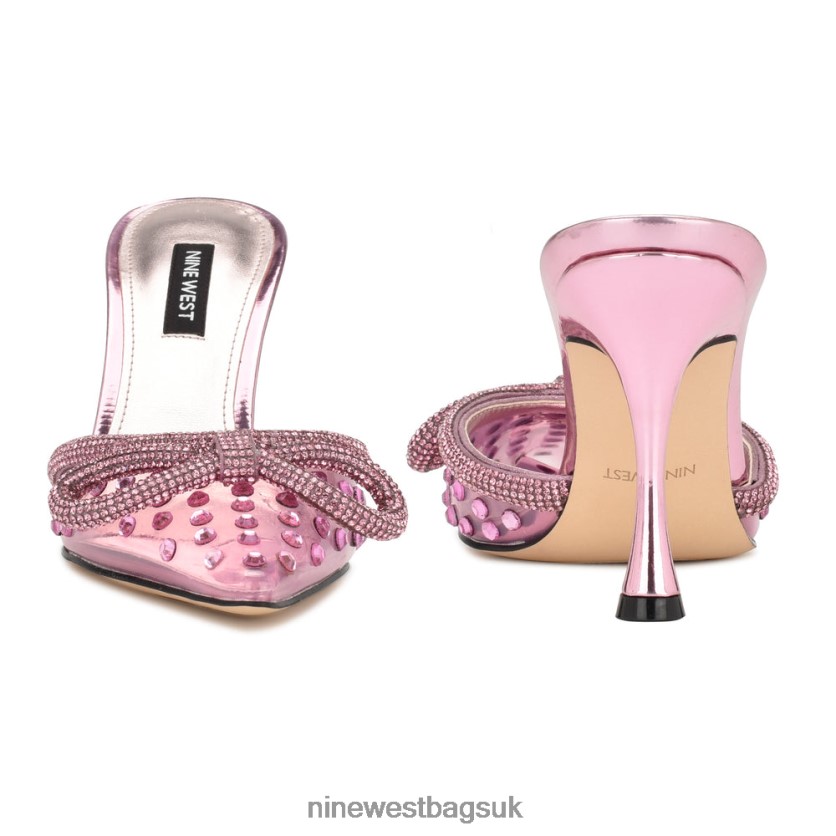 Nine West Nanita Heeled Slides RFX40B709 - Nine West UK Pink Crystal