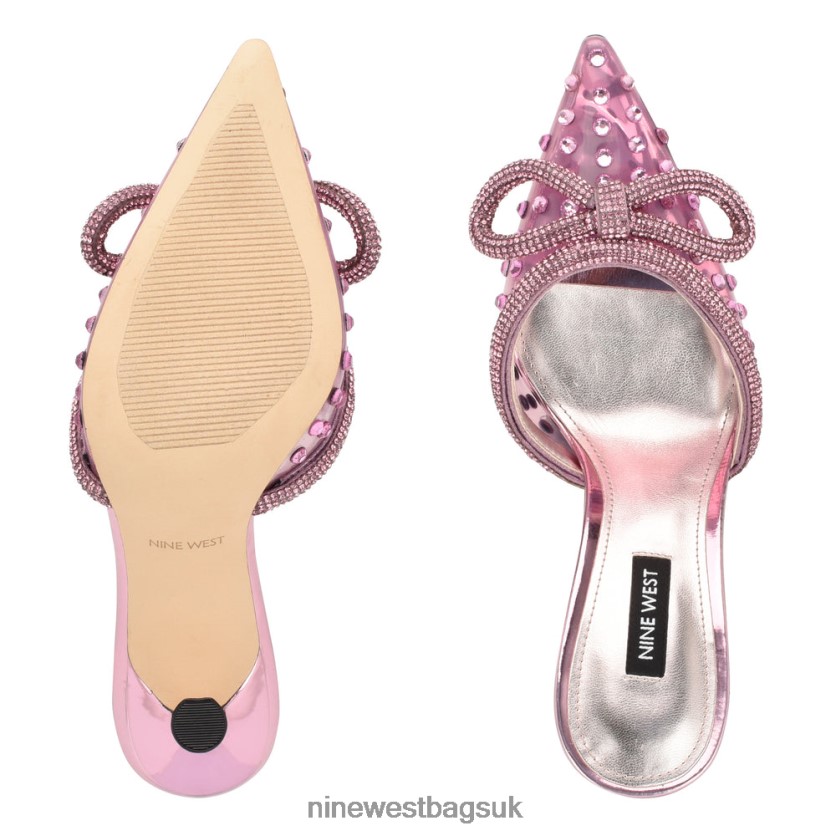 Nine West Nanita Heeled Slides RFX40B709 - Nine West UK Pink Crystal
