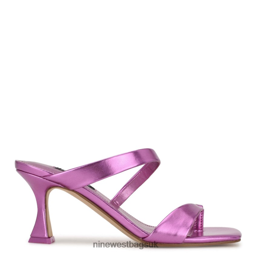 Nine West Padma Heeled Slide Sandals RFX40B1817 - Nine West UK Pink Metallic