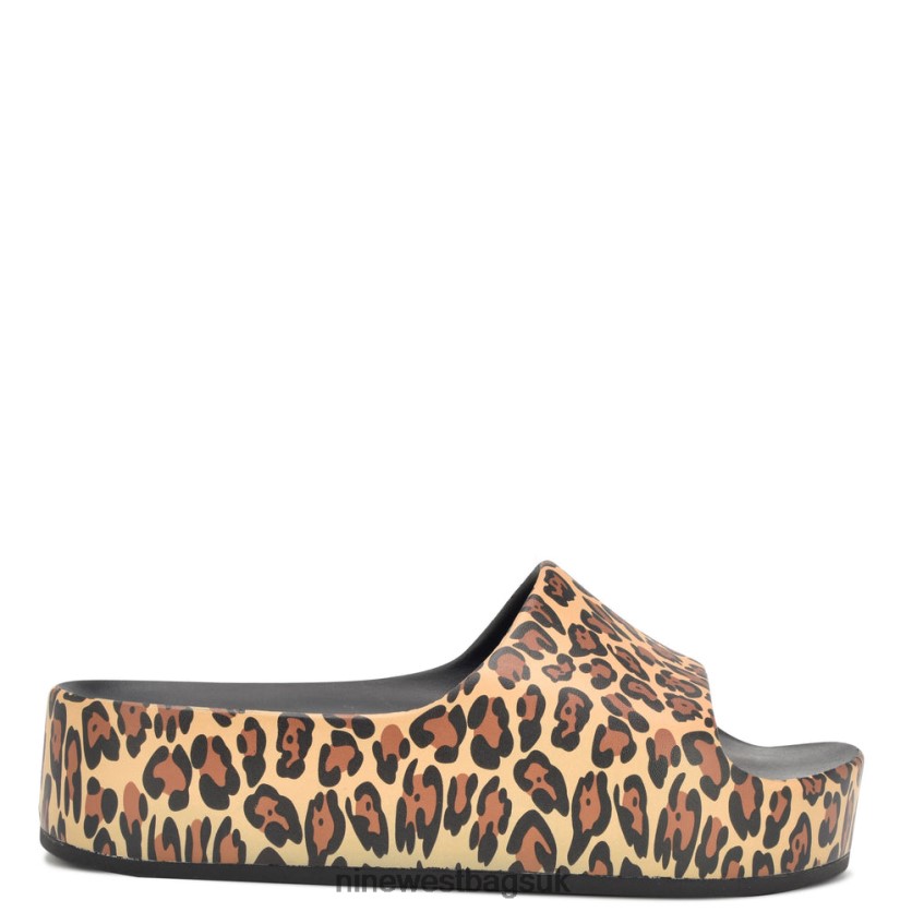 Nine West Pool Platform Slide Sandals RFX40B677 - Nine West UK Medium Natural