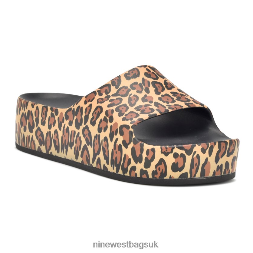 Nine West Pool Platform Slide Sandals RFX40B677 - Nine West UK Medium Natural