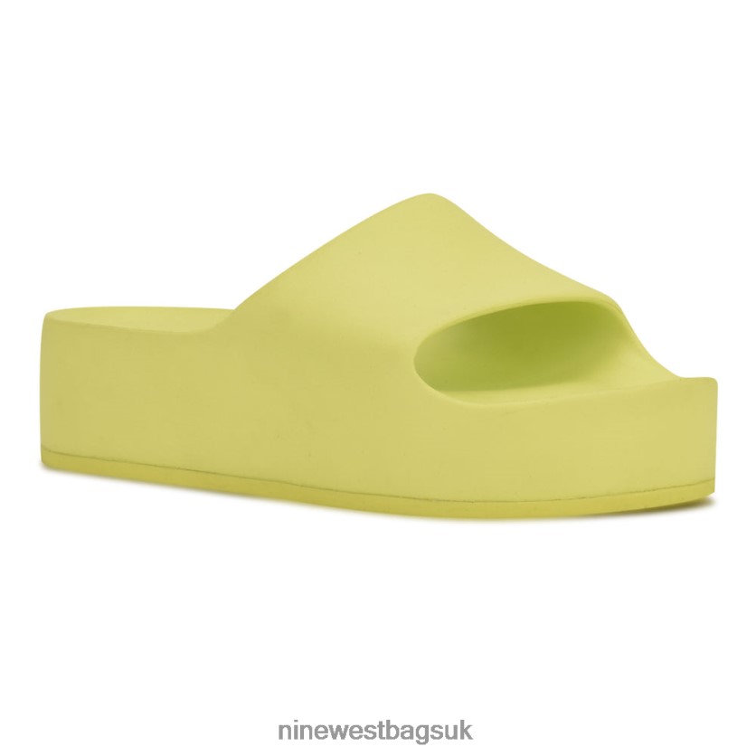 Nine West Pool Platform Slide Sandals RFX40B989 - Nine West UK Neon Lime