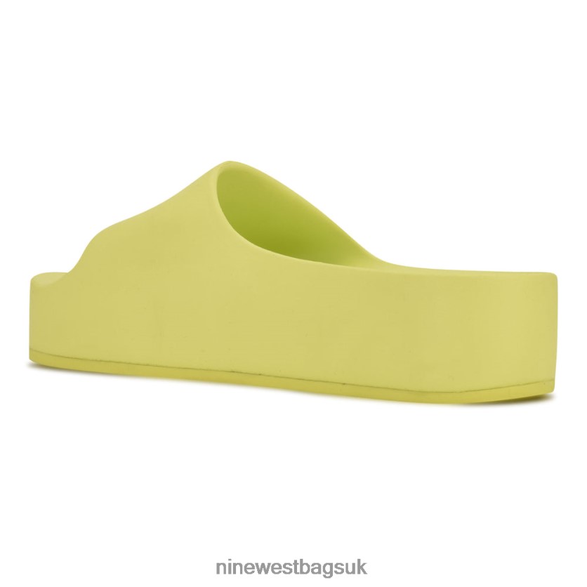 Nine West Pool Platform Slide Sandals RFX40B989 - Nine West UK Neon Lime