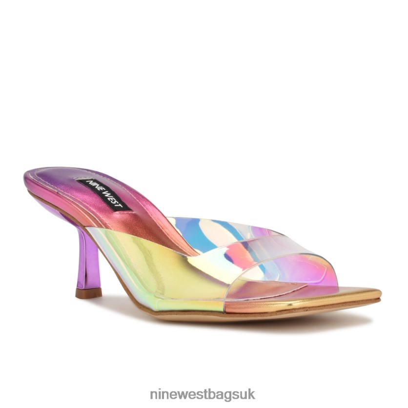 Nine West Raylen Heeled Slide Sandals RFX40B1721 - Nine West UK Sunset Multi Metallic