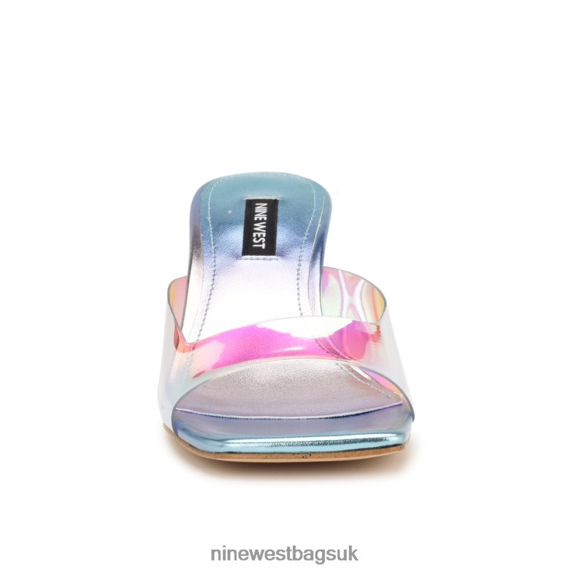 Nine West Raylen Heeled Slide Sandals RFX40B1722 - Nine West Sandals UK Blue Multi Metallic