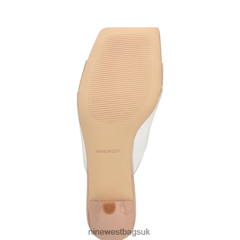 Nine West Raylen Heeled Slide Sandals RFX40B1723 - Nine West UK Sale Barely Nude Clear