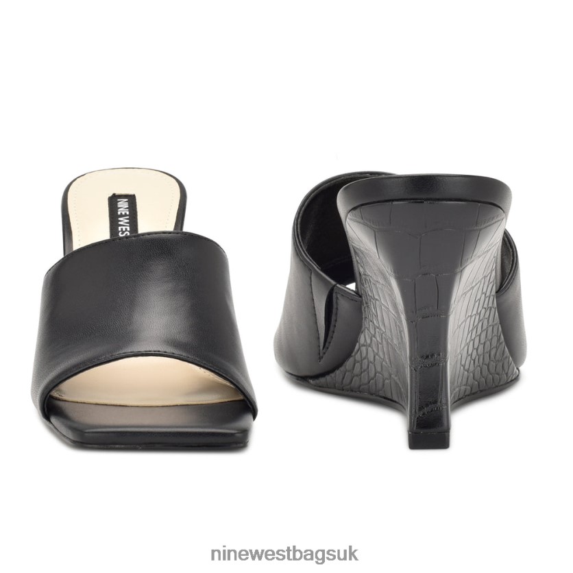 Nine West Rovah Wedge Slide Sandals RFX40B683 - Nine West UK Sale Black