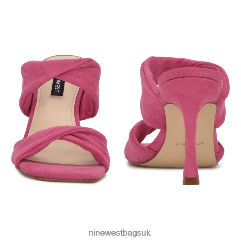 Nine West Seeya Heeled Slide Sandals RFX40B1004 - Nine West Bags UK Shocking Pink