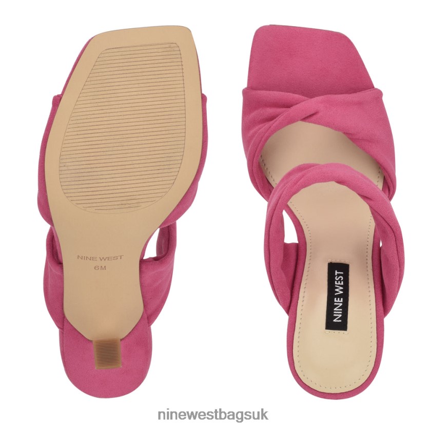 Nine West Seeya Heeled Slide Sandals RFX40B1004 - Nine West Bags UK Shocking Pink