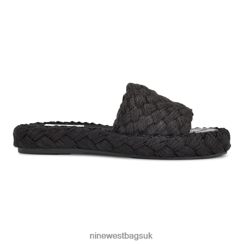 Nine West Stef Woven Slide Sandals RFX40B653 - Nine West UK Black