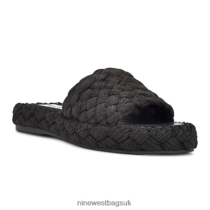Nine West Stef Woven Slide Sandals RFX40B653 - Nine West UK Black
