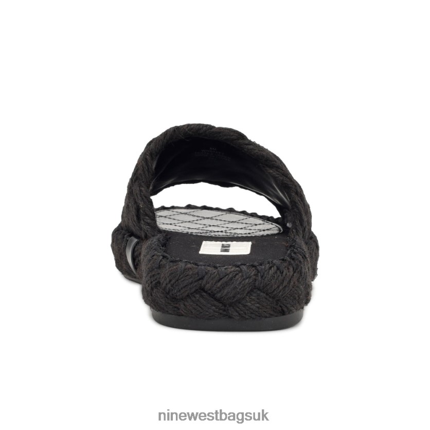 Nine West Stef Woven Slide Sandals RFX40B653 - Nine West UK Black
