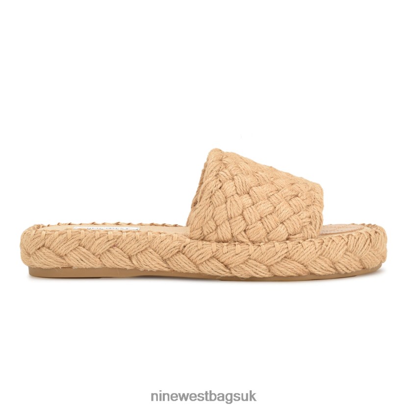 Nine West Stef Woven Slide Sandals RFX40B655 - Nine West UK Sale Natural