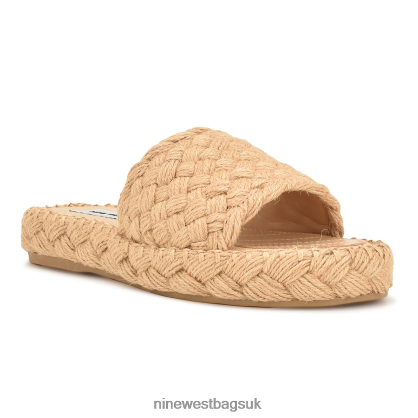 Nine West Stef Woven Slide Sandals RFX40B655 - Nine West UK Sale Natural