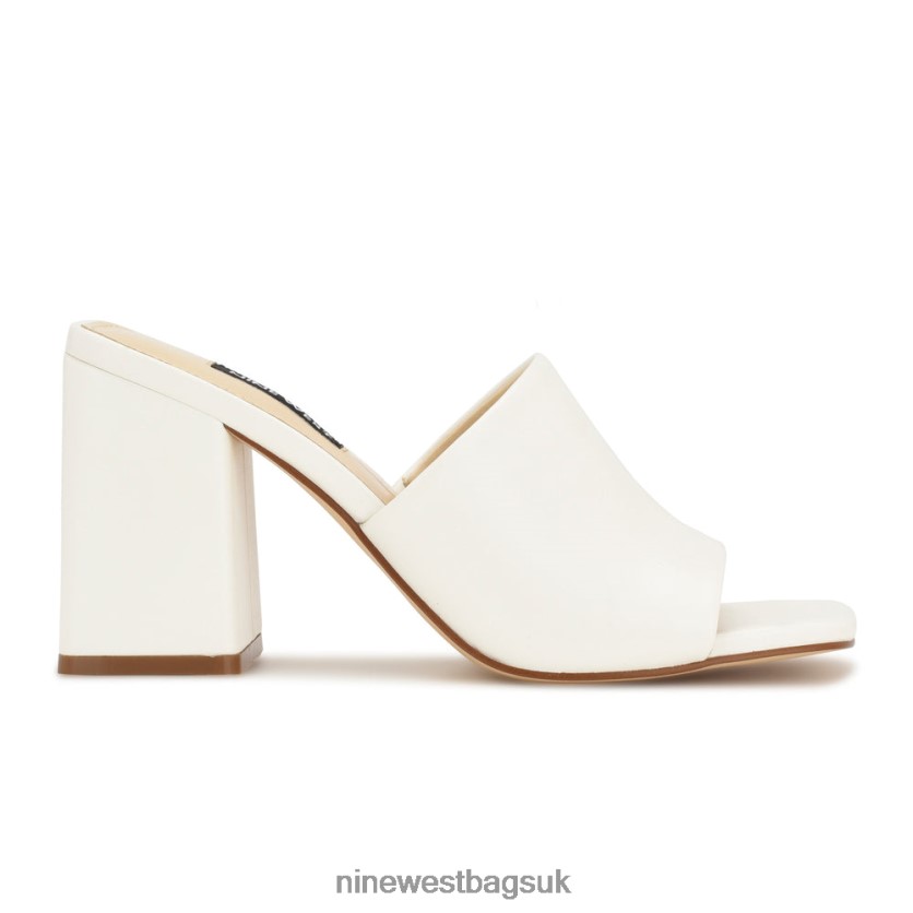 Nine West Teice Heeled Slide Sandals RFX40B650 - Nine West Sandals UK White
