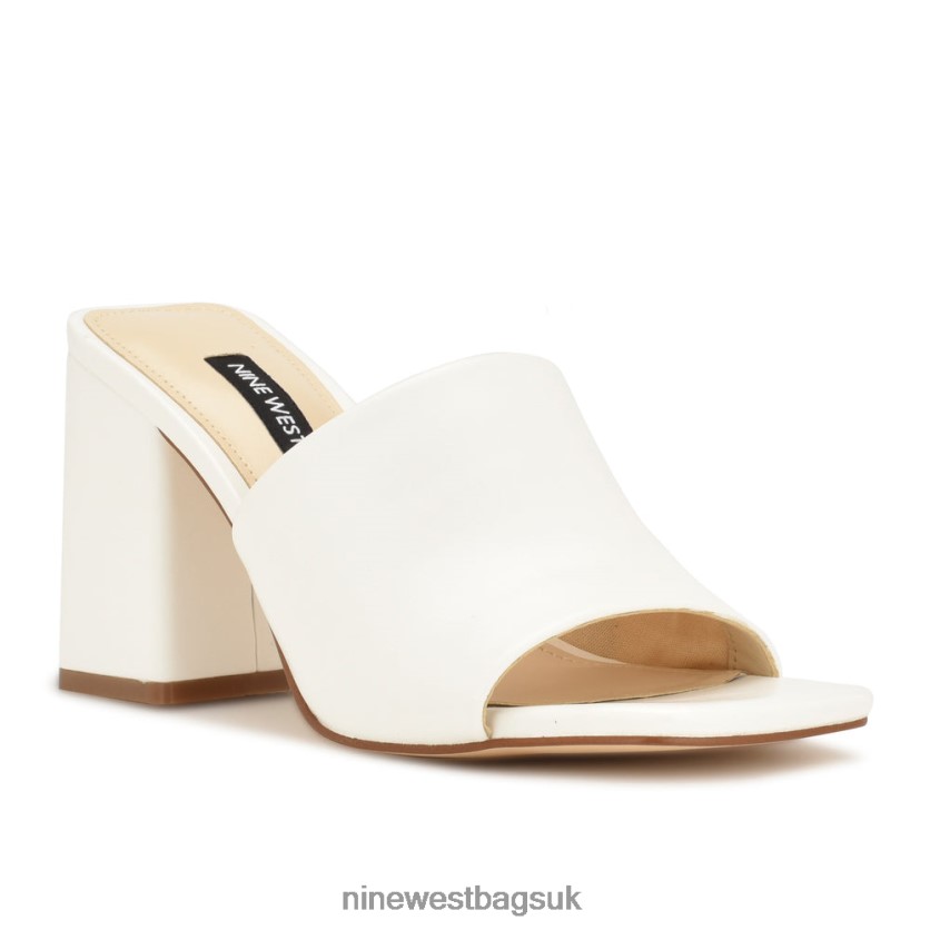 Nine West Teice Heeled Slide Sandals RFX40B650 - Nine West Sandals UK White