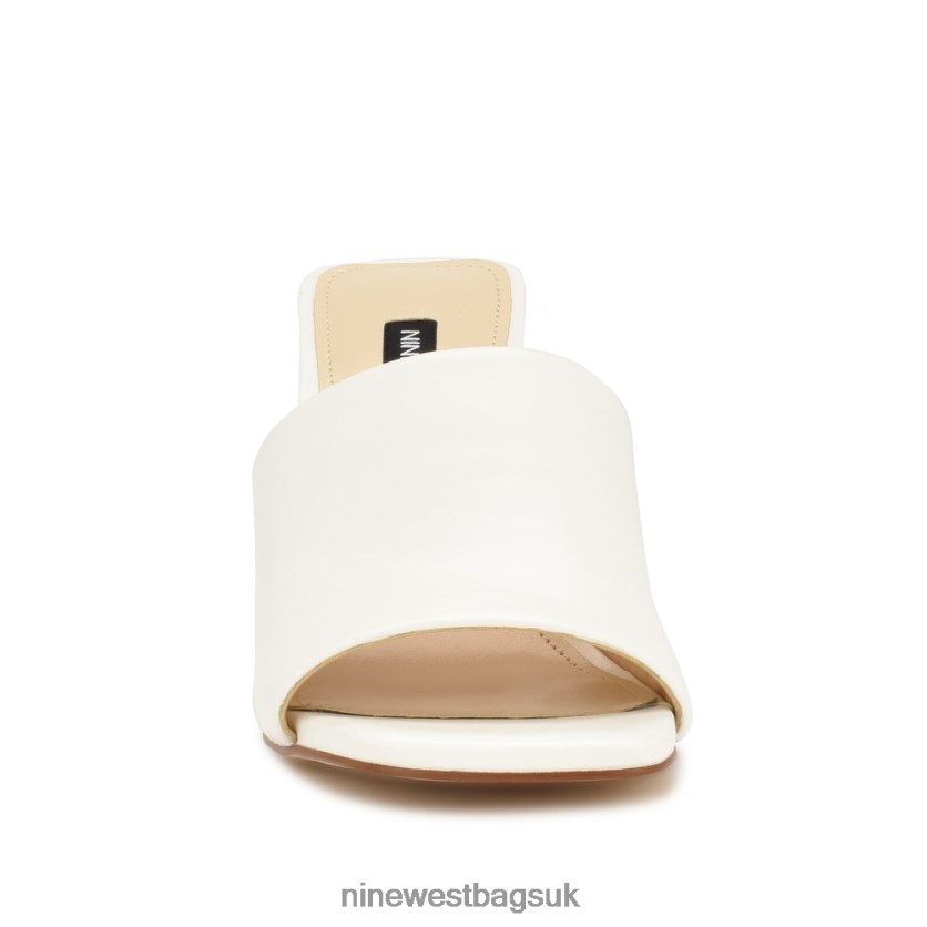 Nine West Teice Heeled Slide Sandals RFX40B650 - Nine West Sandals UK White