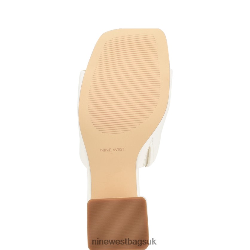 Nine West Teice Heeled Slide Sandals RFX40B650 - Nine West Sandals UK White