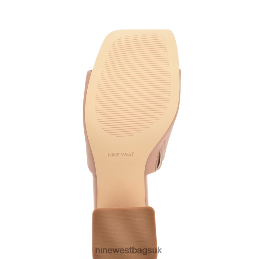 Nine West Teice Heeled Slide Sandals RFX40B651 - Nine West UK Sale Nude