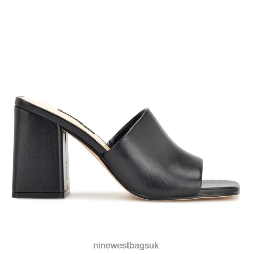 Nine West Teice Heeled Slide Sandals RFX40B652 - Nine West Bags UK Black