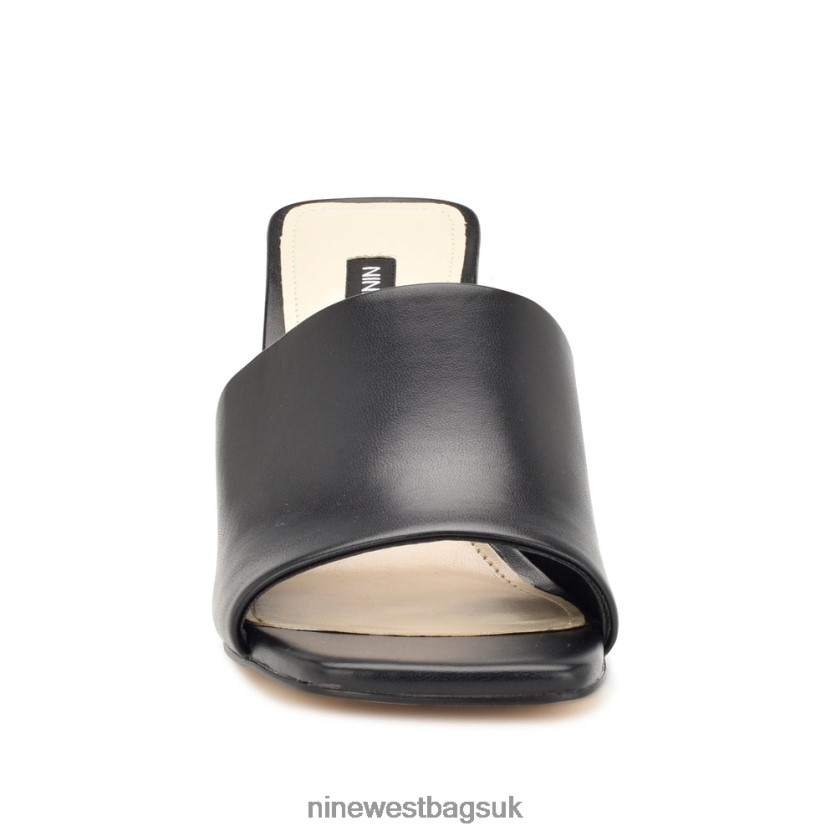 Nine West Teice Heeled Slide Sandals RFX40B652 - Nine West Bags UK Black