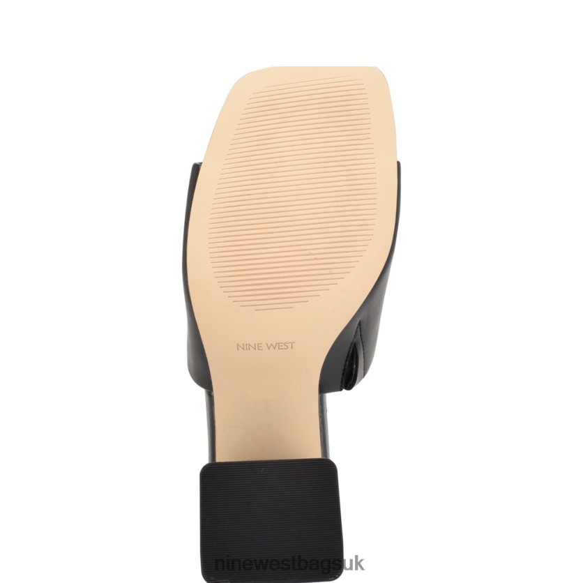 Nine West Teice Heeled Slide Sandals RFX40B652 - Nine West Bags UK Black