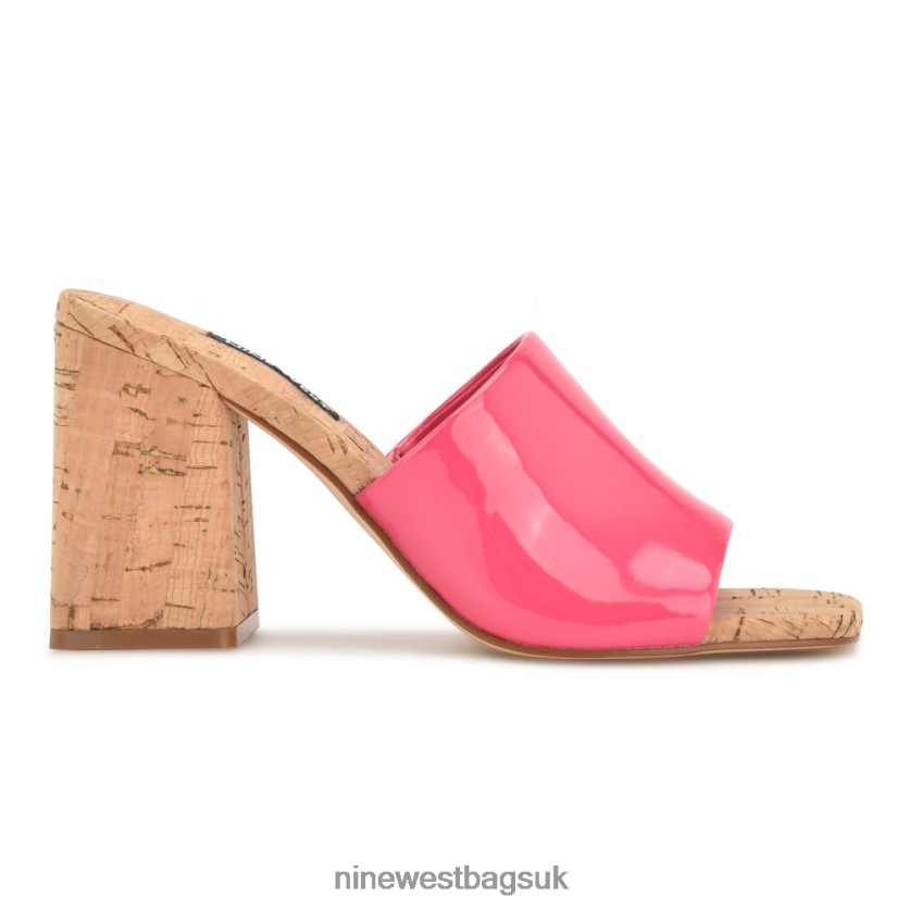 Nine West Teice Heeled Slide Sandals RFX40B668 - Nine West Bags UK Pink Patent