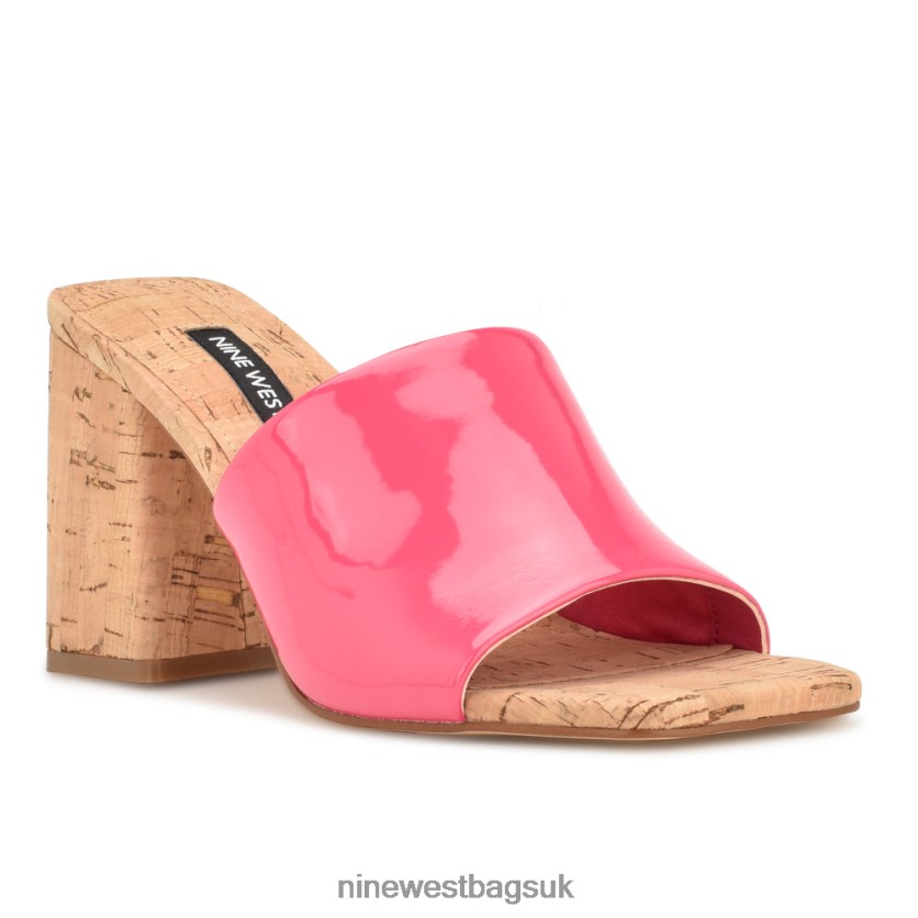 Nine West Teice Heeled Slide Sandals RFX40B668 - Nine West Bags UK Pink Patent