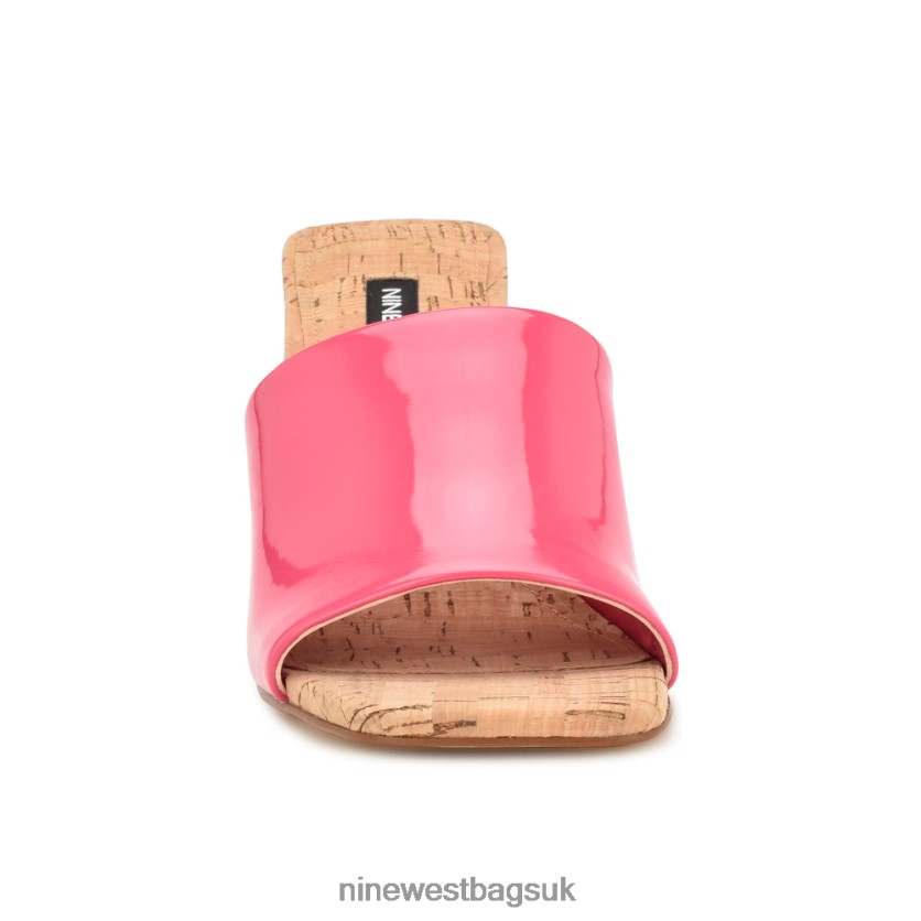 Nine West Teice Heeled Slide Sandals RFX40B668 - Nine West Bags UK Pink Patent