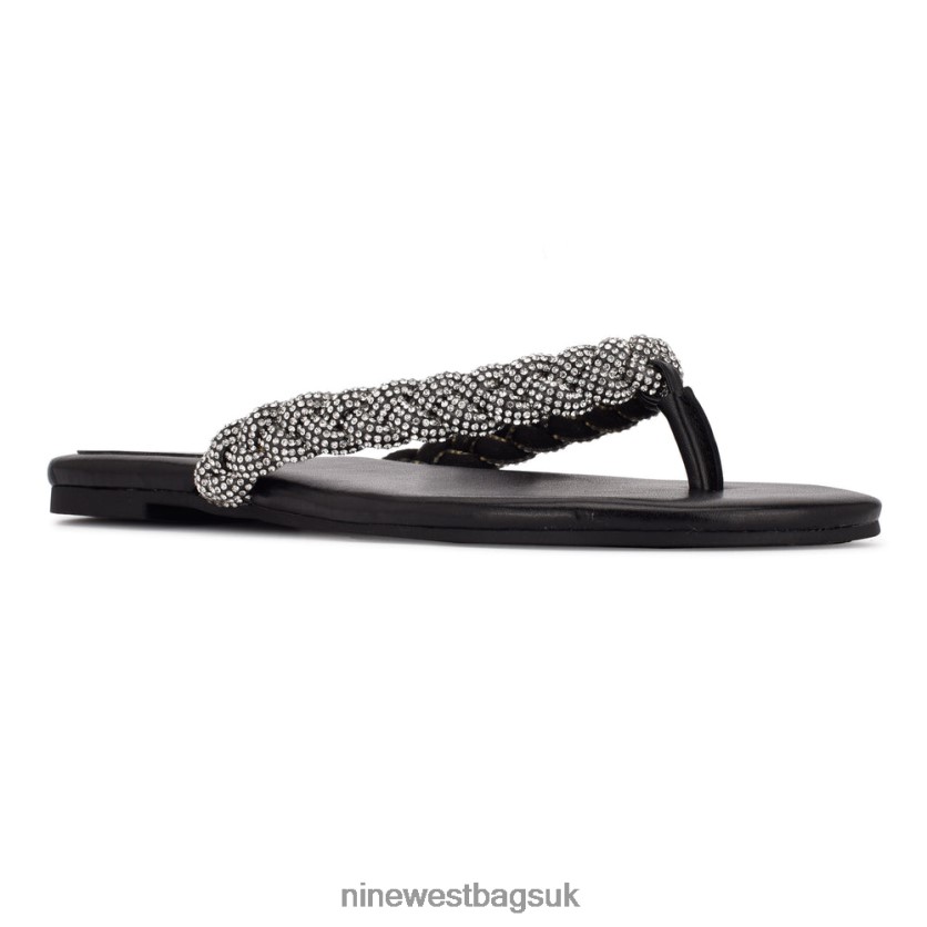 Nine West Tinee Flat Slide Sandals RFX40B1961 - Nine West UK Black