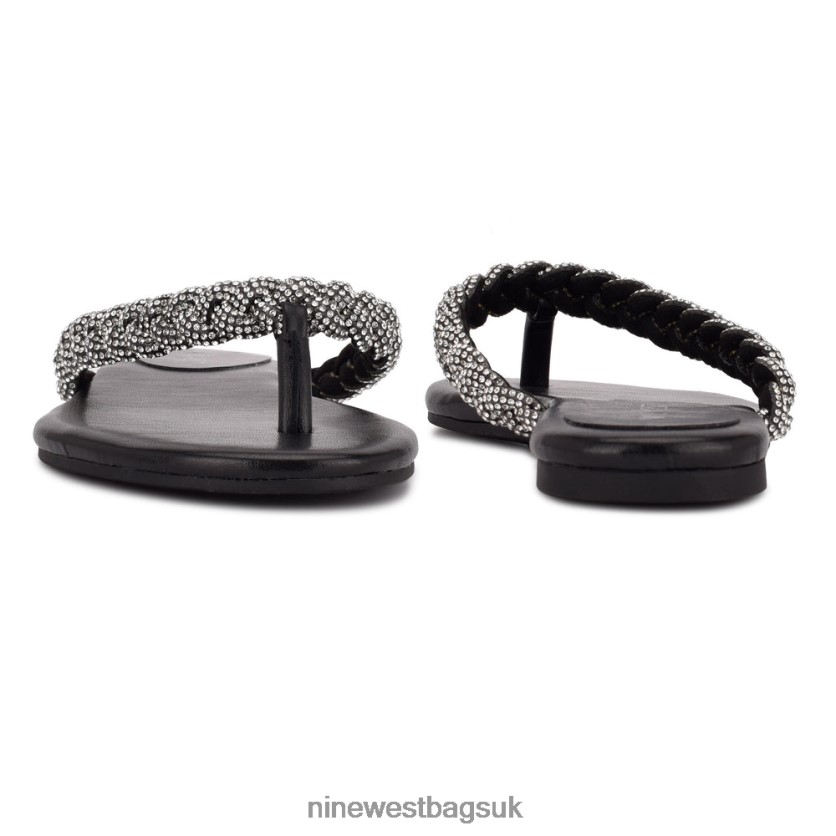 Nine West Tinee Flat Slide Sandals RFX40B1961 - Nine West UK Black