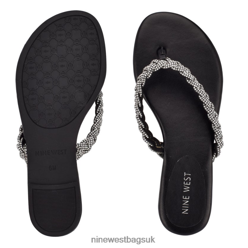 Nine West Tinee Flat Slide Sandals RFX40B1961 - Nine West UK Black